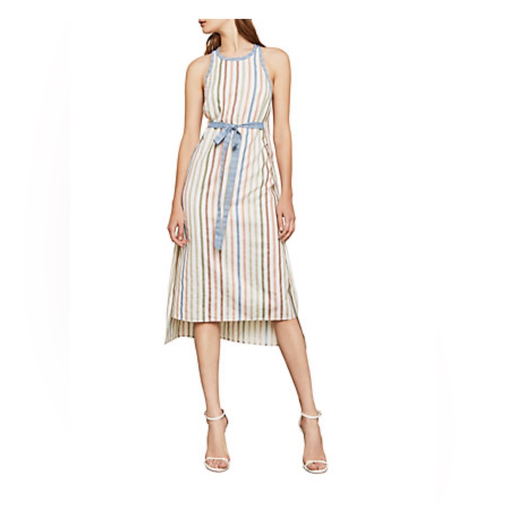 Strapless wrap midi dress